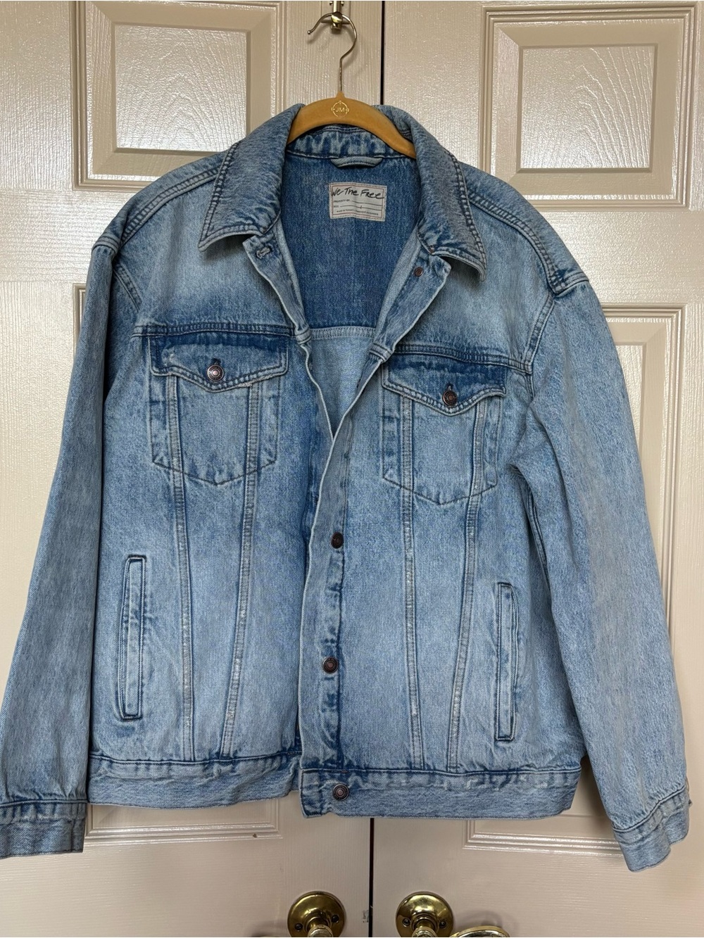 Free People We The Free Jolene Trucker Denim Jacket size L